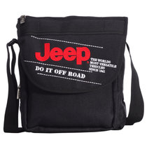JEEP SLR-010摄影单肩包（黑色）（高密900D尼龙料；可调节组装内隔；3D全包覆式保护，盖头特色品牌绣花。)