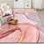 【妃奥娜家纺】抽象艺术风地毯 水彩粉金色 防滑满铺地垫 北欧风卧室客厅脚垫(4 支持7天退换货)