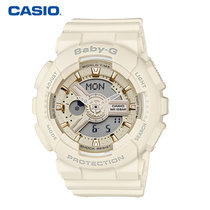 卡西欧(CASIO)手表BABY-G系列运动款防水炫彩女表时尚腕表 BA-110GA-7A2(白色 树脂)
