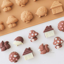日本COTTA原装正品硅胶可爱甜甜圈水果巧克力法式软糖蛋糕模具(松鼠款 默认版本)
