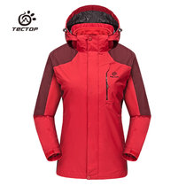 TECTOP 女款三合一冲锋衣 抓绒衣内胆 JW7709-10(女-中国红 3XL)