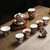 珐琅彩功夫茶具套装家用礼盒装整套茶器陶瓷办公室泡茶茶壶盖碗（3件/箱）(9头黑色盖碗套装 默认版本)