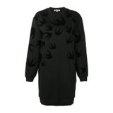 MCQSignature系列黑色燕子图案长款卫衣连衣裙-1000M码黑 时尚百搭