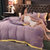 刺绣牛奶绒四件套轻奢简约双面双层加绒加厚保暖床单被套床上用品(淡紫)