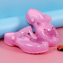 Crocs女童凉鞋伊莎贝拉夏季包头凉鞋软底果冻儿童宝宝鞋子|205044(C10 27.5码17.5cm 肉粉色)