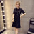 Mistletoe2017夏季新款时尚女装衣服韩版刺绣中长款女士连衣裙(黑色 XXL)