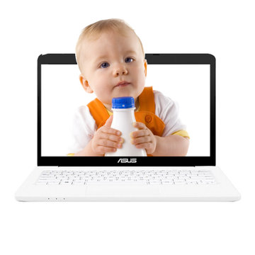 华硕（ASUS）E203NA3350 11.6英寸 多彩商务轻薄办公娱乐便携笔记本电脑  Intel赛扬双核  定制(白色 4G 128G固态)