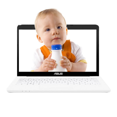 华硕（ASUS）E203NA3350 11.6英寸 多彩商务轻薄办公娱乐便携笔记本电脑  Intel赛扬双核  定制(白色 4G 128G固态)