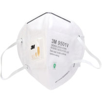 3M 9501V防PM2.5颗粒物防护口罩 防雾霾粉尘带呼吸阀面罩 耳带式3枚装 耳带式9501V