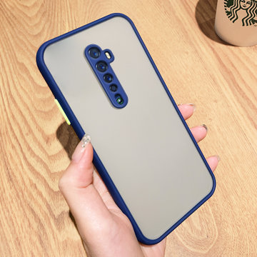 绿赐opporeno2手机壳磨砂肤感撞色全包软边防摔reno2z新款网红简约
