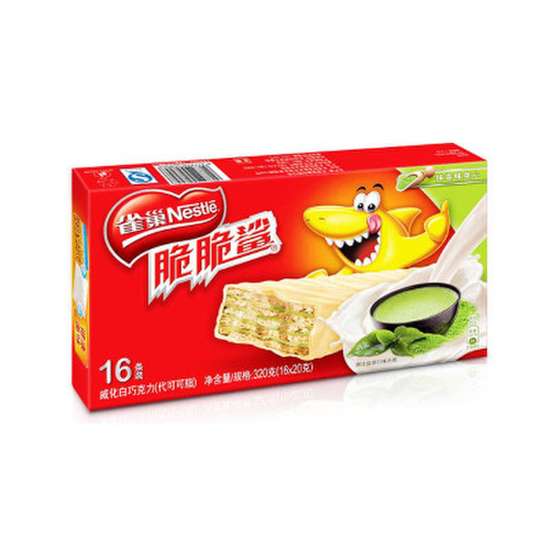 雀巢 脆脆鲨威化白巧克力(抹茶夹心)320g/盒
