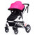 【*】MoonStater 欧式儿童婴儿宝宝手推车高景观铝合金充气 相对透气设计(玫红)