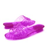 SUNTEK果冻透明水晶塑料平跟女拖鞋女士夏季坡跟厚底室外凉拖鞋塑胶大码(7号(34码) 紫罗兰)