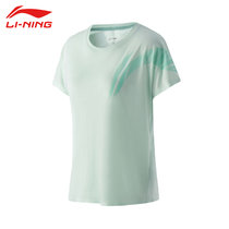 李宁2022训练系列女子速干凉爽宽松短袖T恤 ATSR022-3L绿色系 国美甄选