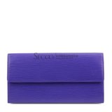 Louis Vuitton(路易威登) 紫色水木纹长款按扣钱夹