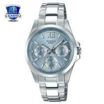 卡西欧（CASIO）手表 SHEEN系列时尚人造蓝宝石玻璃镜面日期显示防水多功能女表 SHE-3512D-1A(银色1 不锈钢)