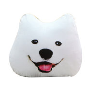 个性创意 萨摩哈士奇 3D大狗头靠垫抱枕大号公仔 汪星人生日礼物(萨摩 60*50厘米)