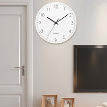 汉时（Hense）时尚简约双屏幕装饰挂钟客厅创意静音石英时钟HW65(白色-直径33.5CM)