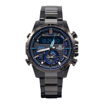 卡西欧(CASIO)男表EDIFICE系列太阳能动力防水多功能商务时尚男腕表 ECB-800DC-1A(黑色 不锈钢)