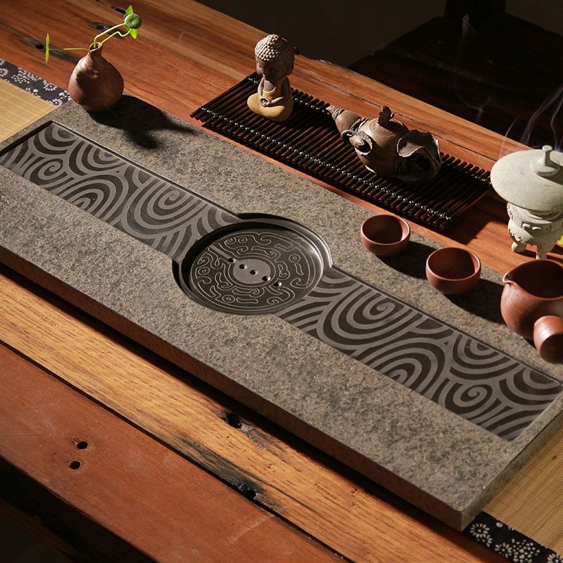 南帝珍淘器茶盘石头茶海简约大小号石制茶盘整块石材雕刻月上云间篇