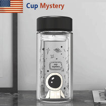 美国cup mystery 漫游太空宇航员水晶双层商务带茶隔高硼硅玻璃杯(双层宇航员2号)