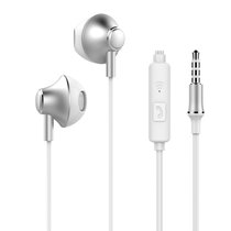 耳机线控带麦有线金属耳机苹果安卓通用(银色)