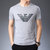 LIDEN AMANI 阿玛尼短袖T恤衫棉质中青年商务休闲时尚上衣体恤(灰色 175/XL)