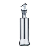 不锈钢油壶玻璃油瓶调味瓶家用防挂油酱油醋瓶厨房用品调料罐(350ml 本色)