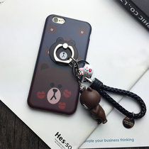 亿和源iPhone6s手机壳卡通挂饰保护套挂绳全包支架保护套(熊+送防爆膜6/6sp--5.5寸)