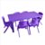 京好 孩童学习桌椅 幼儿园课桌套装 宝宝写字桌子套装升降餐桌B28(紫色长桌 不能升降)