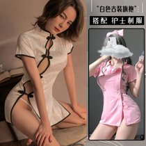 SUNTEK性感睡衣女纯欲情器却制服套装情感q趣内衣情绪丝袜情调趣味(白色旗袍+护士制服 保密发货)