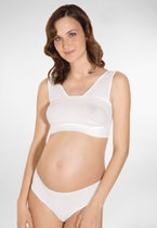孕妇哺乳可掀开纯棉喂奶文胸罩意大利原装进口Relaxmaternity5700(白色 XL)