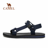 Camel/骆驼户外情侣款沙滩鞋 男女织带魔术贴凉鞋舒适平稳 A72300602/A722300027(黑色 39)