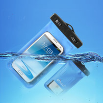 【买二赠一】水下拍照手机防水袋 触屏通用 苹果iphone挂脖温泉游泳潜水套(蓝色)