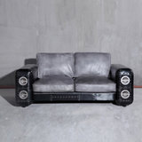 Retro Master 复古沙发 真皮太空铝金属小户型三人位羽绒沙发 北欧复古工业风个性沙发 单人位