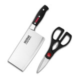 利得威厨房两件套刀菜刀厨房剪刀多用途刀具LDW-01(不锈钢 默认)