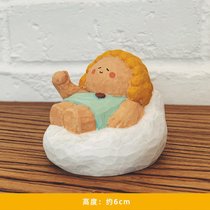 大美术馆/小木雕创意摆件 小神仙祈福原创生日礼物 可爱车载摆件kb6(安睡大神(祈福好睡眠))