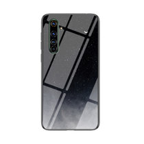 OPPORealmeX50手机壳新款真我X50PRO星空彩绘玻璃壳x50防摔软边x50pro保护套(星空月牙 Realme X50PRO)