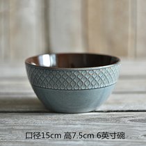 艺家釉下彩日式陶瓷碗个性餐具套装吃面碗家用面条碗饭碗汤碗创意(明黄色 默认版本)