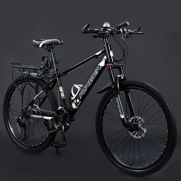 永久forever山地自行车男上班骑变速越野减震双碟刹中小学生轻便单车