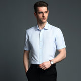 雅戈尔亚麻短袖衬衫 男士商务正装透气免烫半袖衬衣YSHD12569(蓝色 38)