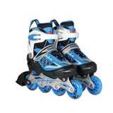 美洲狮（COUGAR）鸟巢 MS851溜冰鞋成人轮滑鞋儿童可调直排轮旱冰鞋(黑蓝 L码38-41码可调)