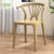 塑料椅成人加厚家用餐椅靠背椅子北欧创意餐桌椅咖啡厅休闲牛角椅(LGF加厚-卡其色【4把包邮】)
