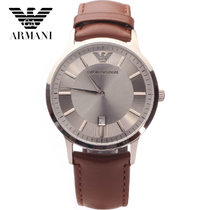 Armani/阿玛尼手表 简约时尚潮流皮带男士石英表 AR2463/AR2465(棕色)