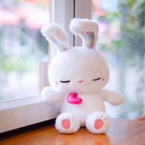 可爱小兔子公仔长耳兔娃娃毛绒玩具女生睡觉抱枕儿童玩偶生日礼物(40厘米（纸箱+礼袋+挂件） 睡萌兔白色)