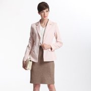 菲特丽2013秋装新款欧美气质纯色修身长袖小西装女西装外套334101(贝壳粉 L)