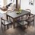火烧石餐桌椅组合简约现代小户型大理石长方形家用火山石实木饭桌(1.3米餐桌)
