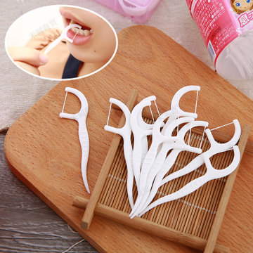 牙线 牙签 牙线棒 扁线超细 随身剔牙线 牙缝刷40枚入