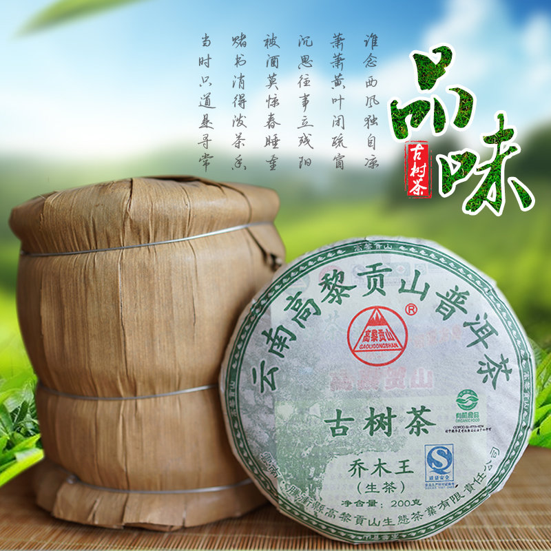 【雲南高黎貢山黑茶/普洱茶圖片】雲南普洱生茶餅有機古樹茶收藏口糧