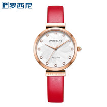【新款女神送女友 顺丰直达】罗西尼(ROSSINI)手表女士时尚潮流陶瓷玫瑰金气质女表防水精钢女神石英表618832(红色)